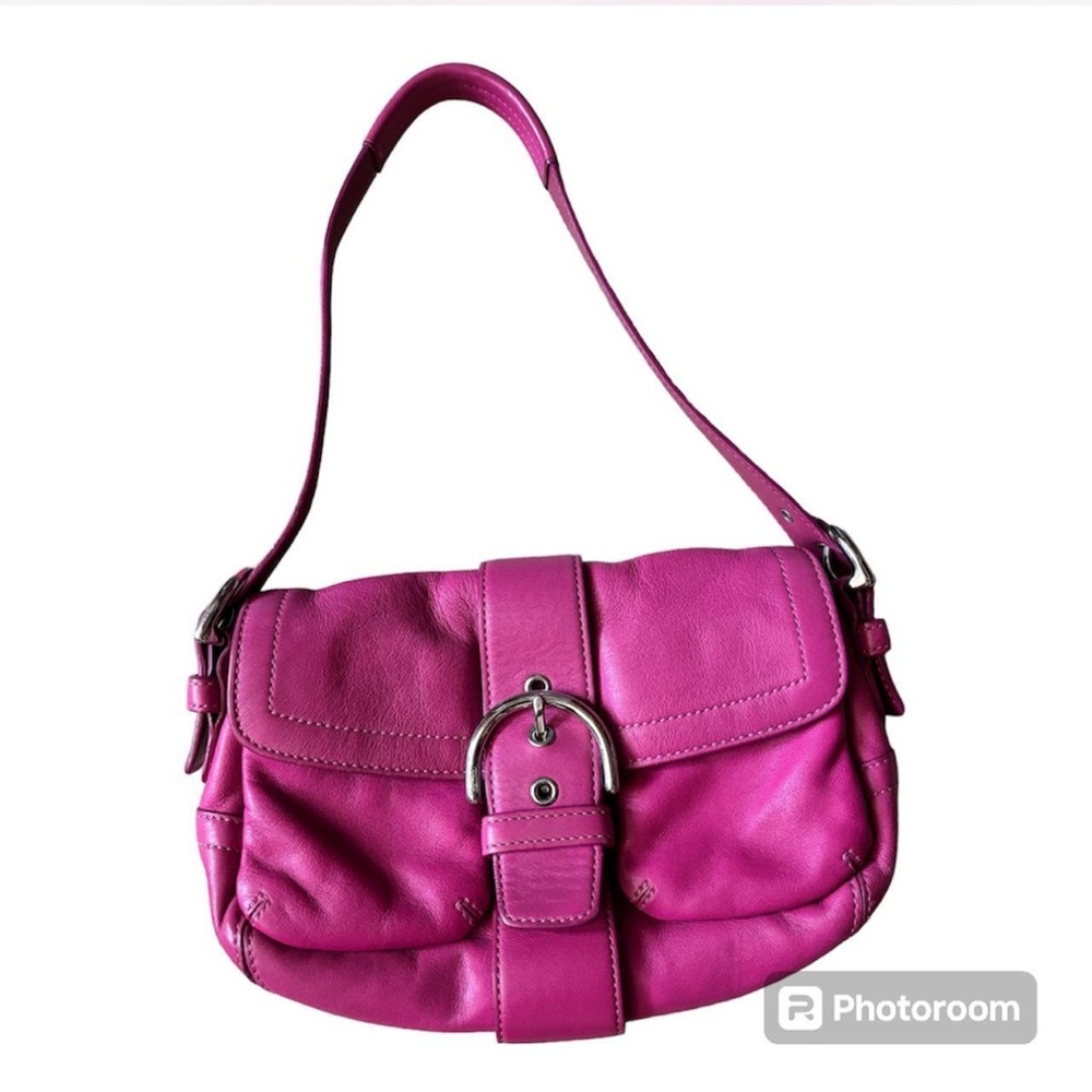 vintage y2k pink leather Coach soho shoulder bag